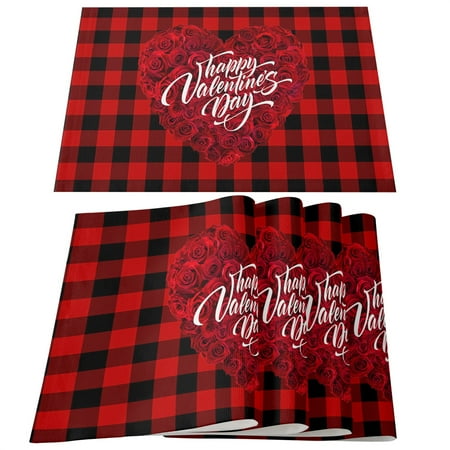 

Valentine s Day Placemats Anti-Skid Fork Dish Bowl Pads Table Mats Dinning Mat