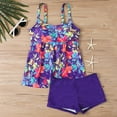 thumbnail image 2 of VEKDONE Two Piece Swimsuits for Women Plus Tankini Tummy Control Bathing Suit Ruffles Tankini Top with Bikini Bottoms Purple,XXXXL, 2 of 5
