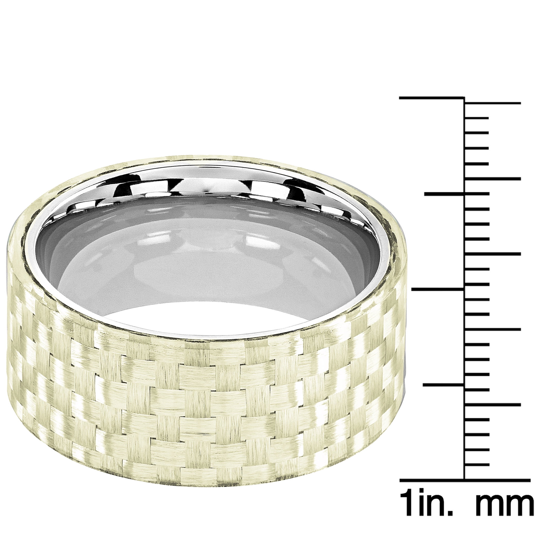 West Coast Jewelry Men's Carbon Fiber Overlay Stainless Steel Ring (10mm)