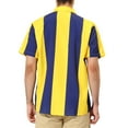thumbnail image 3 of MODA NOVA Big & Tall Men's Beach Striped Button Down Color Block Shirts Navy Yellow 3XLT, 3 of 6