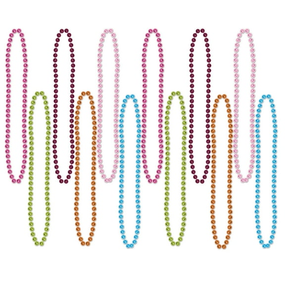 Beistle Assorted Colored Small Round Party Beads (Case of 144)