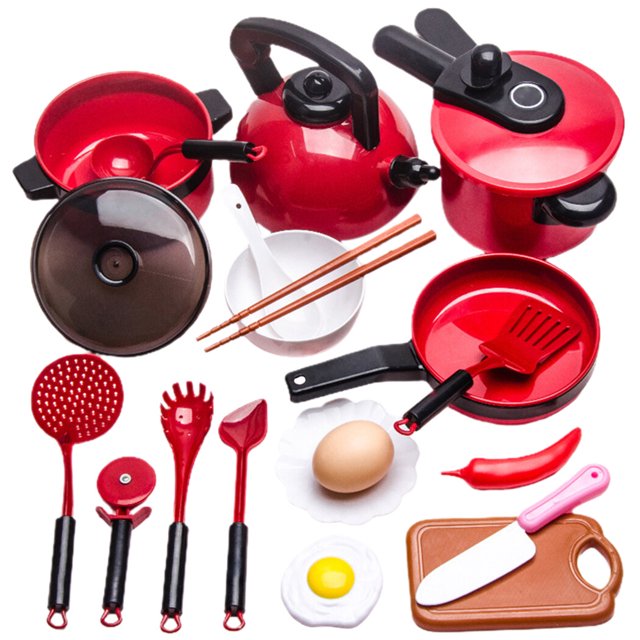 Juego de juguetes de cocina simulado: juguetes de utensilios de cocina, juego de utensilios de cocina para niños