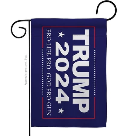 USA Decoration 13 x 18.5 in. 2024 Trump Pro Life American Political Vertical Garden Flag with Double-Sided House Decoration Banner Yard Gift