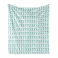 thumbnail image 1 of Seahorse Soft Flannel Fleece Throw Blanket, Aquatic Creatures Themed Illustration of Seahorses in Engraving Style, Cozy Plush for Indoor and Outdoor Use, 60" x 80", Pale Blue and White, by Ambesonne, 1 of 6