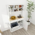 thumbnail image 4 of CQSXDA Kitchen Trash Can Storage Cabinet 67.7 Inches White With 3 Adjustable Shelves 2 Drawers Perfect For Home Organization, 4 of 7