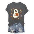 thumbnail image 4 of mgoYE Halloween Tshirts Women Long Sleeve Ghost Reading T-Shirt Spooky Season Halloween Graphic Tops Women's Shirt(Dark Gray,3XL), 4 of 6