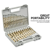 TOOLUXE 10055L Hex Shank Drill Bit Set, 30 Pc, Titanium Coated Metal Drill Bits, Quick Change Design, Small Drill Bits from 1/16 - 1/2 Large Drill Bits, High Speed Steel Impact Driver Drillbits