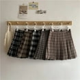 thumbnail image 3 of Korean Style Plaid Pleated Skirt Female Spring and Autumn High Waist Thin A-line Short Student Woolen 2022 NewSummer Skirts, 3 of 6