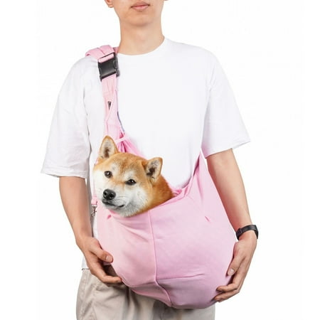 Washranp Dog Padded Single Sling Bag Small Pet Padded Shoulder Strap Hook Handbag with Mesh Pocket for Outdoor Travel