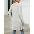 thumbnail image 6 of Coglid Long Open Front Knitted Cardigans for Womens Solid Color Ribbed Cardigans Textured Pattern Casual Fall Cardigans for Womens, 6 of 8