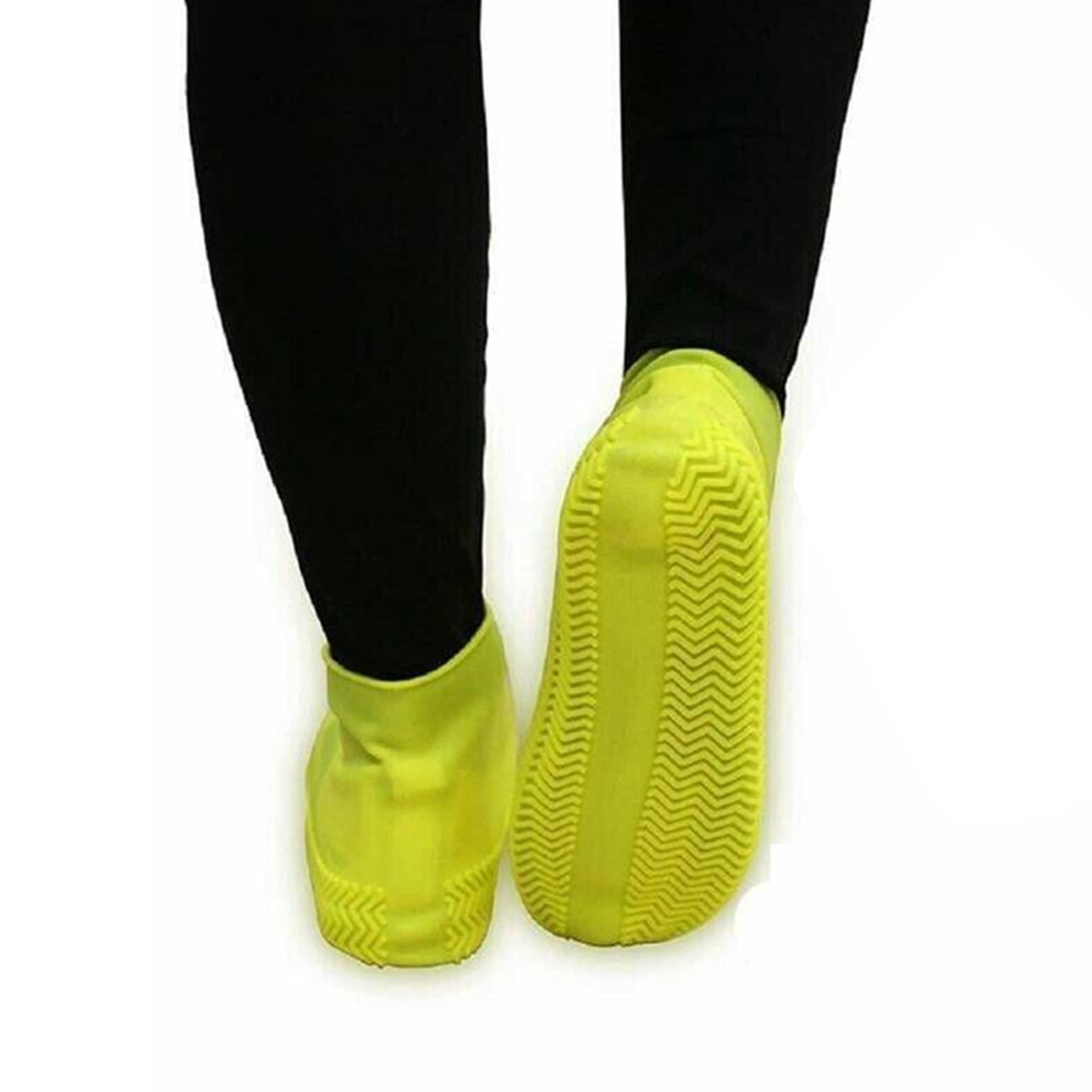 CAROOTU Couvre-chaussures Imperméables Réutilisables Couvre-Chaussures en Silicone Élastique Antidérapant