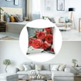 thumbnail image 5 of BANET Throw Pillow Covers, White Red Grey Pillow Covers Set of 2, Cushion Covers, Botanical Flower Decorative Square Pillow Cases Gift 18x18in, 5 of 7