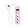 thumbnail image 1 of Globe Electric 4-Grounded Outlet 1.5FT Pink Braided Fabric Flat Plug Indoor Power Strip, 1 of 5