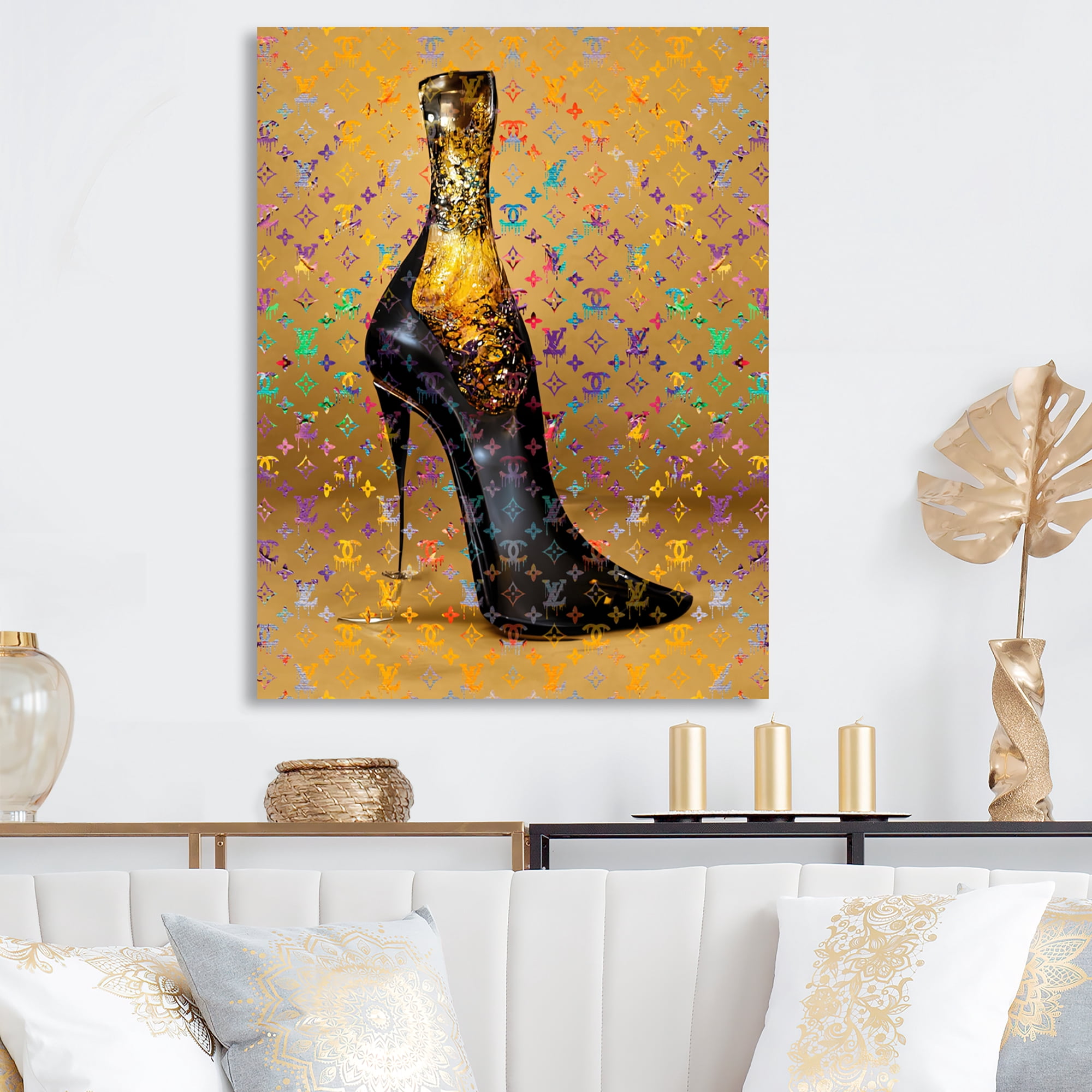Designart Luxury Brand Pumps And Bottle II Canvas Wall Art