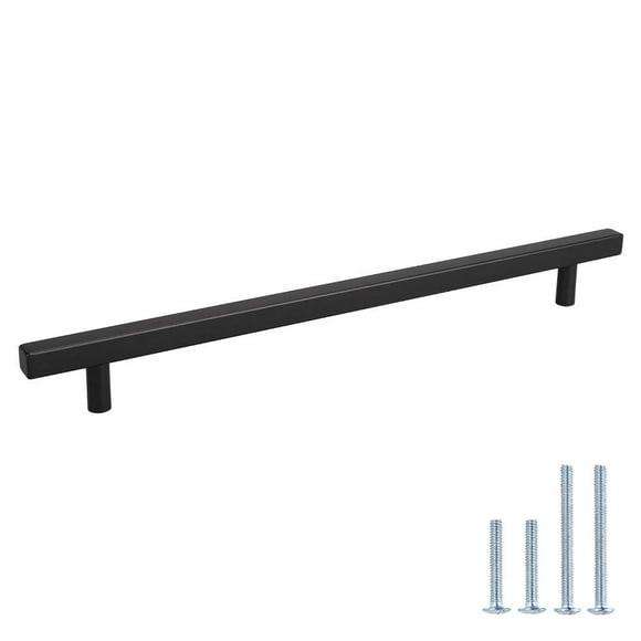 Peaha 10 Poignées de Tiroir Noires pour Armoire de Cuisine - PHJ22BK256 SS Tiroir Plat Noir Poignées de Quincaillerie pour Armoires de Cuisine