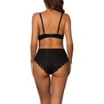 thumbnail image 3 of NOMADIC NOOK Women's Lace Trim Underwire Bra, Front Cross Lightly Adjustable Straps Push-up Bralette 2 Packs, 3 of 4