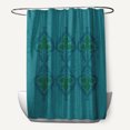 thumbnail image 1 of Simply Daisy 70" W x 73" H Ananda Geometric Print Polyester Shower Curtain, Teal, 1 of 3