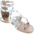 thumbnail image 5 of Anna Shoes Women's Strappy Buckle Accent Zip Heel Flat Sandal, 5 of 6