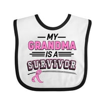 Inktastic My Grandma is a Survivor Breast Cancer Awareness Boys or Girls Baby Bib