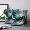 thumbnail image 2 of Pillow Covers 26x26 Set of 2, Abstract Teal Throw Pillow Covers Decorative Couch Cushion Cover, Modern Geometric Grey Green Waves Microfiber Soft Square Pillowcases for Bedroom Living Room Sofa, 2 of 9