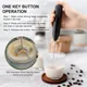 thumbnail image 3 of Espumador de leche eléctrico de mano con soporte de acero inoxidable, máquina de espuma con pilas, batidora de bebidas, mini licuadora para café, frappe, latte, matcha, chocolate caliente JM, 3 of 5