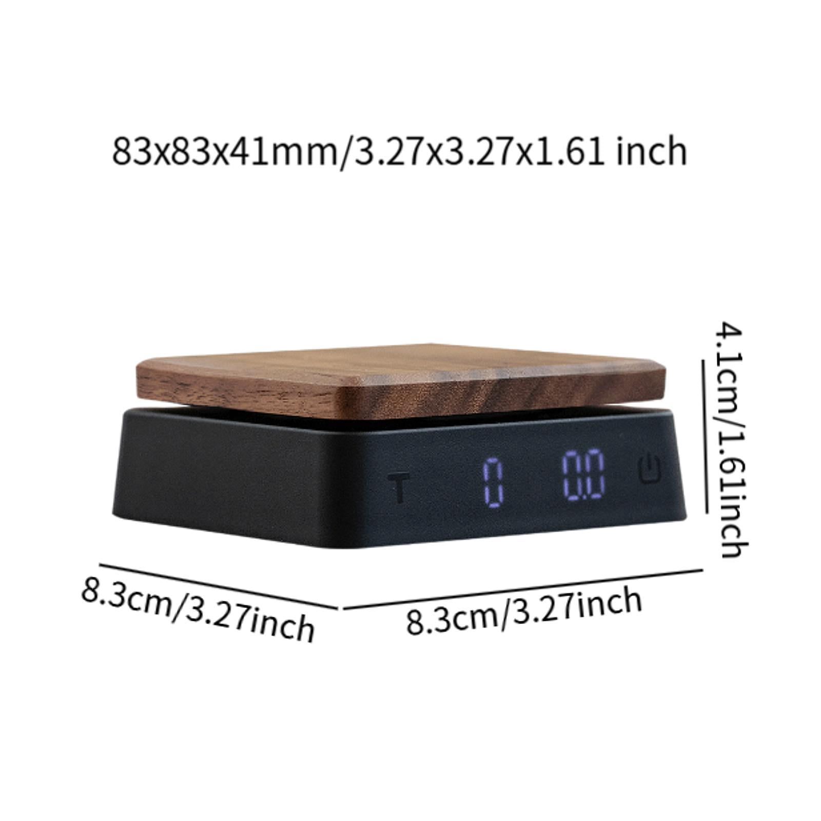 TISHITA Coffee Scale with Timer Electronic Weighing Scale Portable Save Space Compact Kitchen Coffee Scale Espresso Scale for Kitchen Black