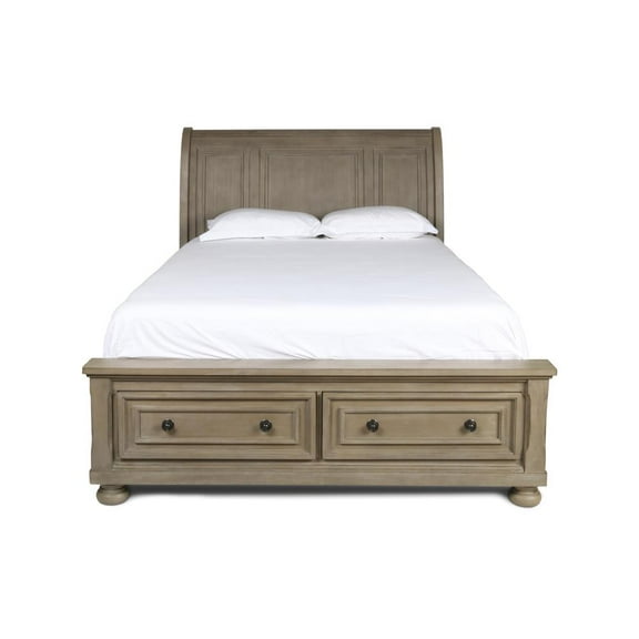 New Classic Furniture Allegra Solid Wood California King Bed in Pewter
