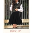 thumbnail image 2 of BGDK Girls’ Premium Stretch A-Line Panel Skirt – Knee-Length A-Line Fit in Smooth, Supportive Lycra Fabric Black 8, 2 of 6