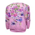 thumbnail image 3 of QJUHUNG Sweat-Shirt Décontracté à Manches Longues pour Femmes Papillon Imprimé Graphique Floral Pull Léger, 3 of 6