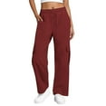 thumbnail image 7 of UAMVSH Wide Leg Cargo Pants for Women Lightweight Fall Outdoor Athletic Pants with Pockets High Waist Hiking Workout Pants(X-Large,Wine 1), 7 of 7