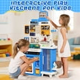 thumbnail image 5 of JoyStone 78PCS Large Kids Play Kitchen Set for Toddlers, 35.43 in Pretend Cooking Toy Kitchen with Interactive Menu, Water Play Coffee Maker, Lights Sounds Music for Kids 3+, Blue, 5 of 13