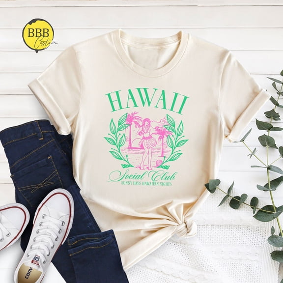 Hawaii Social Club Tee: Aloha Vacation Shirt TSHIRT All Size S-5XL