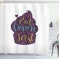 thumbnail image 1 of Ambesonne Saying Shower Curtain, Doodle Cupcake Heart, 69"Wx84"L, Multicolor, 1 of 3
