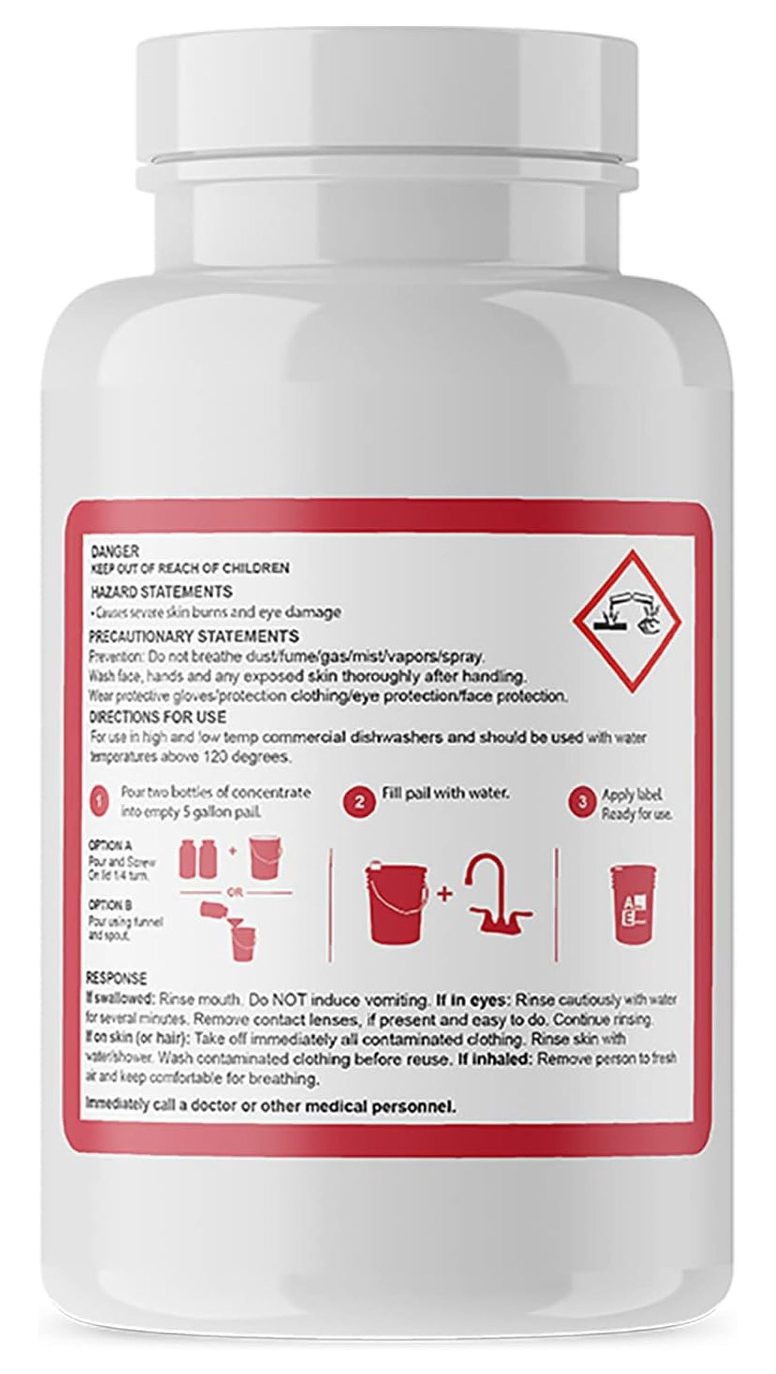 Industrial Dishwasher Detergent - 5 Gallon Pail Maker - Commercial Dish Soap - High & Low Temp Machines - Powerful Grease Cutter - Restaurant & Food Service