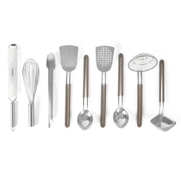 Juego de utensilios de cocina de acero inoxidable Martha Stewart de 9 piezas