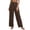 Coffee, variant on Dress Office Pants for Women Fashion Pleated Wide Leg Work Trousers Lightweight Solid Color Pull on Business Clothes
