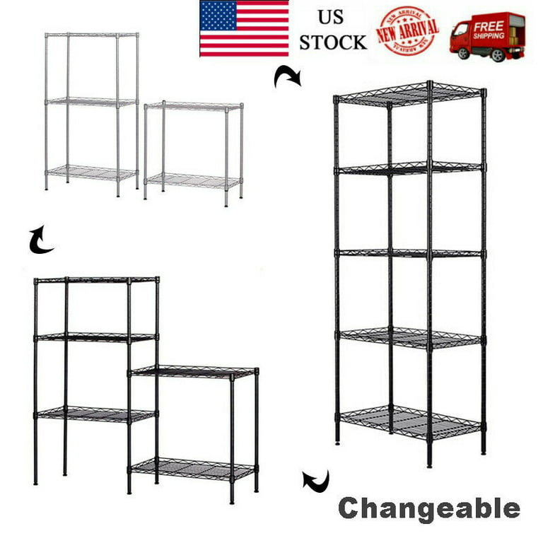 Wire Storage Shelves, 21x11x 59 5 Tier Metal Garage Tower Racks and  Shelving, Kitchen Racks Storage Shelves for Garage, Heavy Duty Storage  Shelf