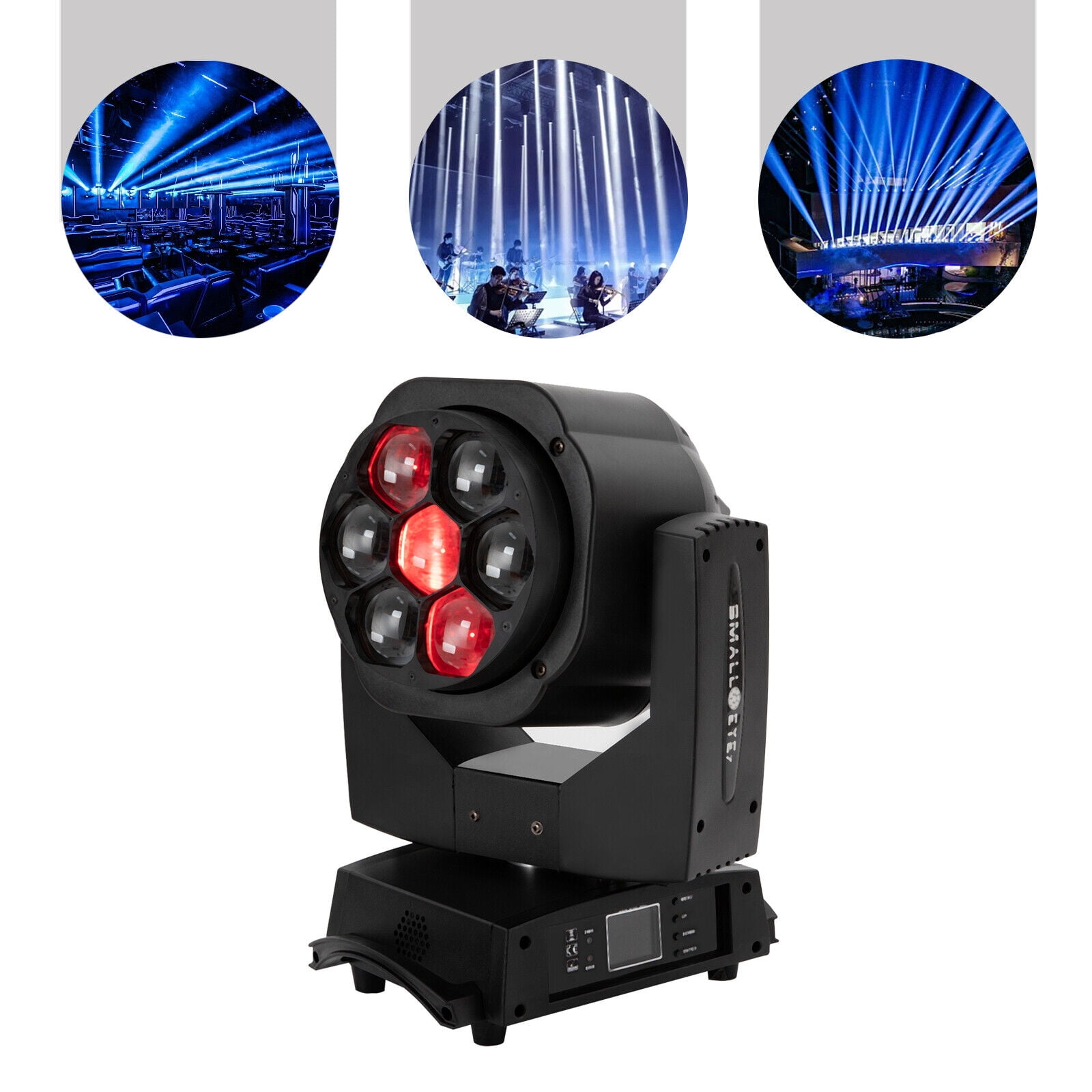 7x15W Stage Light RGBW DMX Moving Head Light Laser Bee-Eye Beam Effect Disco Lighting