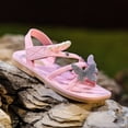 thumbnail image 4 of Ymyiu Baby Sandals Girl Girl's Bow Flat Slip On Sandals Cute Fashion Trendy Summer Vacation Round Open Toe Summer Slides Sandal Size 3.5 (Beige,Big Kids 3.5), 4 of 8