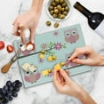 thumbnail image 5 of Owl Cutting Board, Owls Waving in the Floral Tree Springtime Girly Design Print, Decorative Tempered Glass Cutting and Serving Board, Small Size, White Green Pink, by Ambesonne, 5 of 5