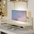 thumbnail image 3 of Monitor Stand Acrylic Dual Monitor Riser Acrylic Monitor stand with Storage Organizer for Computer Laptop Printer TV Oak, 3 of 8