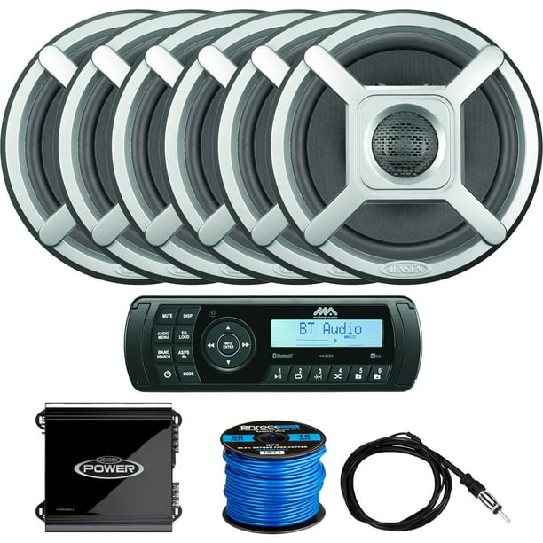Jensen Marine MA200 AM/FM/USB/Bluetooth Waterproof Stereo, 6 x 6.5