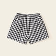 thumbnail image 4 of CCRFTGI Plaid Shorts for Child Girls Toddler Size 6-7 Comfy Cute Elastic Waist Girls Shorts Summer Casaul Beach Wear Light Stylish Shorts Black 7-8 Years, 4 of 7
