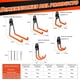 thumbnail image 2 of Ganchos de Garaje Organizador Multiusos, 12 Piezas Ganchos de Cochera de Pared con Tornillos, Kit de Soporte para Bicicleta para Herramientas de Jardín, Escaleras y Bicicletas (Naranja), 2 of 4