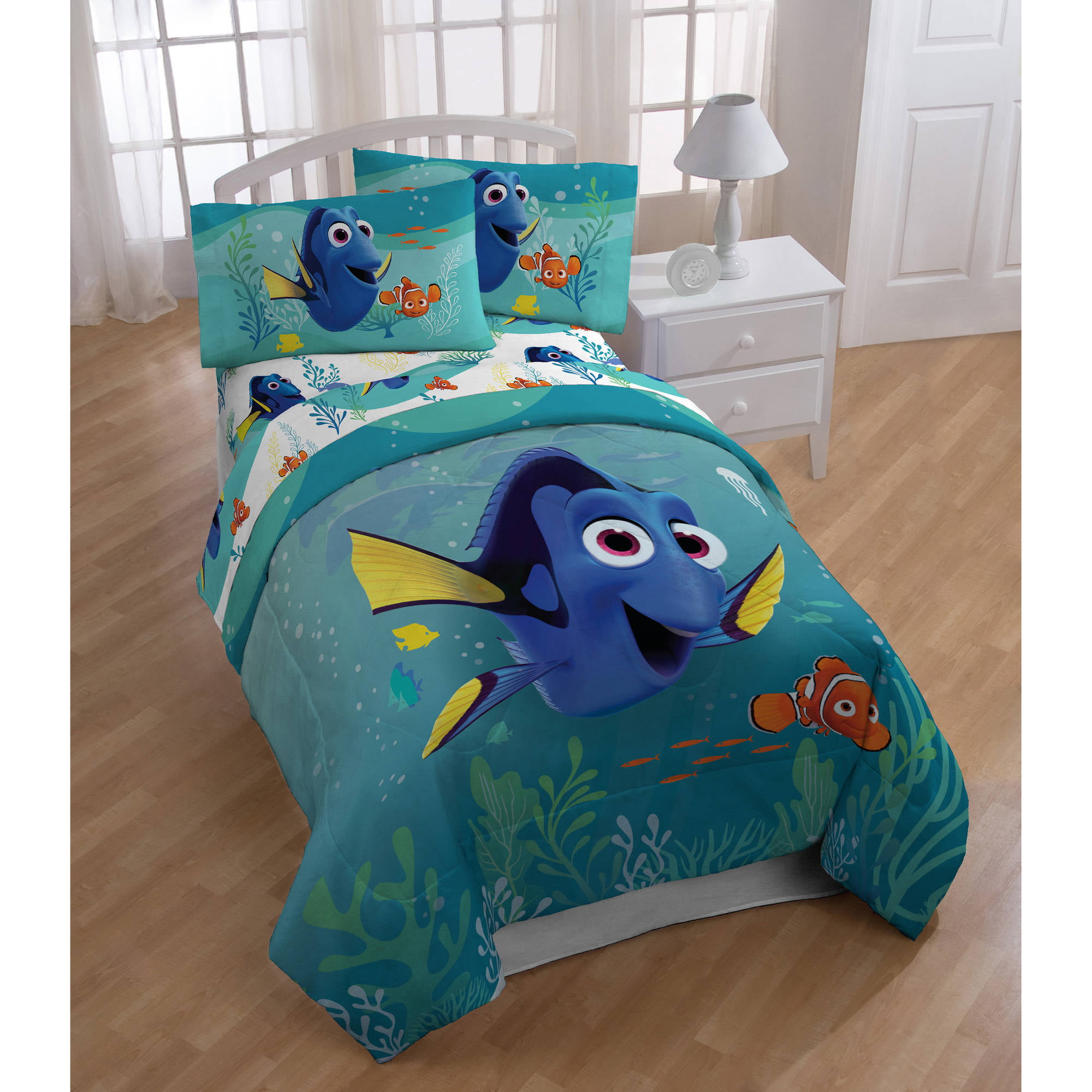 Finding Dory Twin Kids Comforter Sheet Set 4 Piece Bed In A Bag