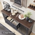 thumbnail image 4 of IFGET Farmhouse 58" Buffet Cabinet with Storage, 2 Large Drawers & 4 Grooved Barn Doors, 34" Tall Coffee Bar Cabinet, 4 of 6