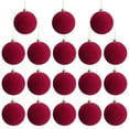 thumbnail image 3 of Cheapark 1 Pc 3.1 Inch (8cm) Wine Red Flocked Christmas Ball - Plastic Hanging Ornament For Tree, Holiday Ambiance Prop, 3 of 8