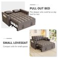 thumbnail image 5 of Lecut Pull Out Couch, Velvet Sleeper Sofa Bed with Pillow and Pocket, 3 Levels Adjustable Backrest Futon Sofa Bed, Convertible Sofa Bed for Living Room, Bedroom, Apartment, Guest Room, 5 of 6