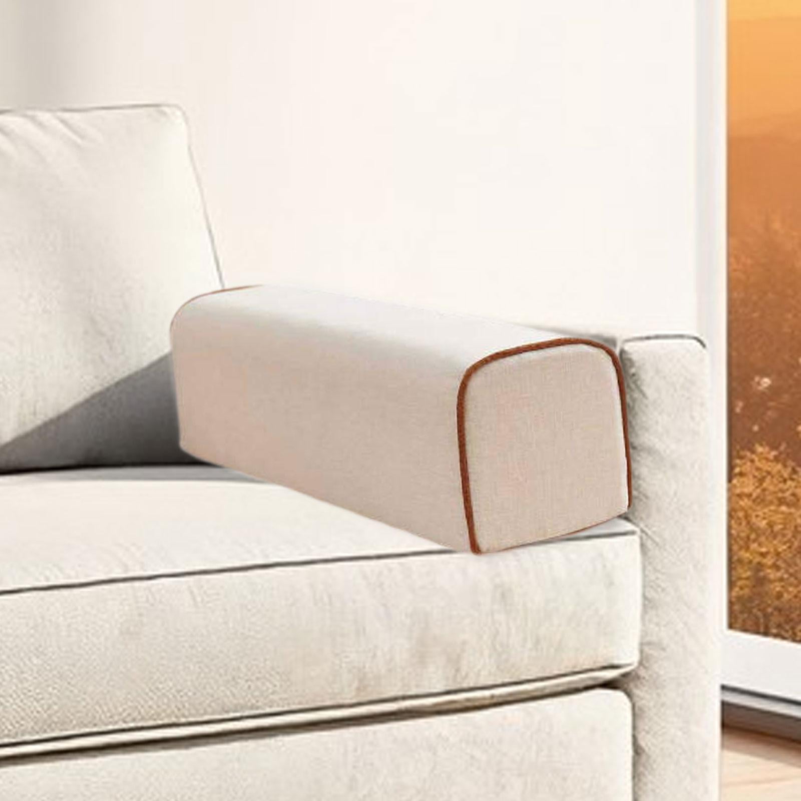 WLPZXP Armrest Cushion for The Couch, Linen Armrest Cushion, Ergonomic, Washable Cover, beige