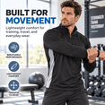 thumbnail image 4 of DARESAY Men's Dry-Fit Quarter Zip Long Sleeve Athletic Performance Moisture Wicking Pullover, 3-Pack (Up to 3XL), 4 of 12